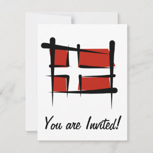 Invitation Drapeau de pinceau danois