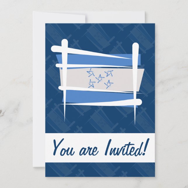 Invitation Drapeau de pinceau du Honduras (Devant)