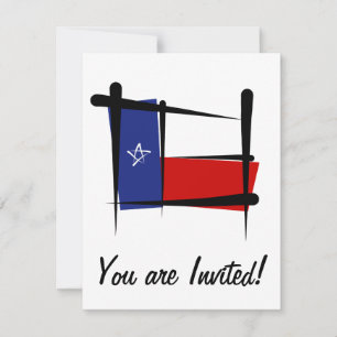 Invitation Drapeau de pinceau texan