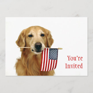 Invitation Drapeau d'or et d'Amérique