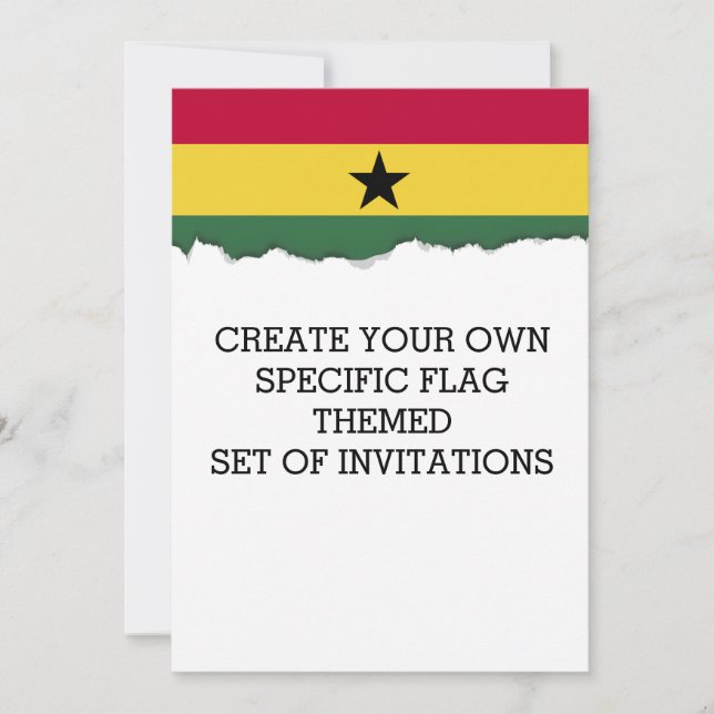 Invitation Drapeau du Ghana (Devant)