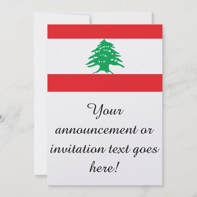 Invitation Drapeau du Liban (Devant)