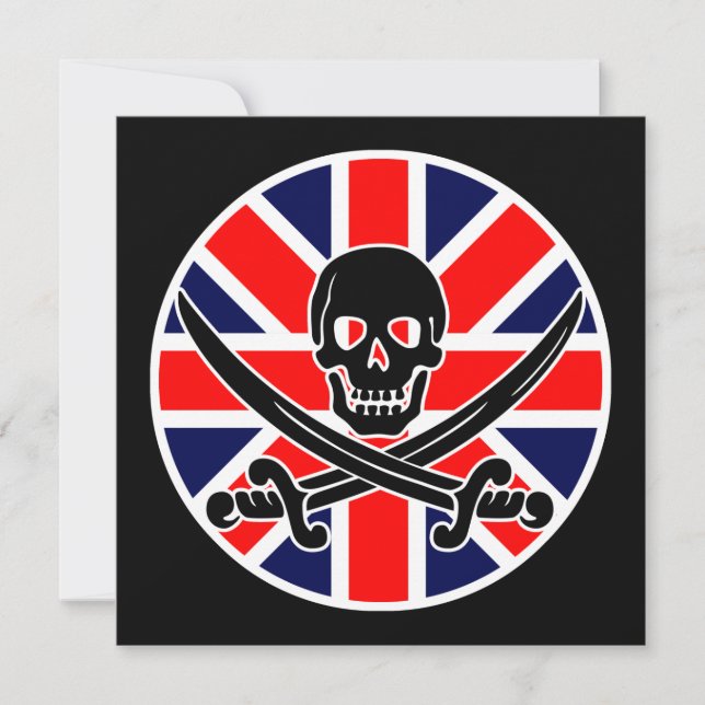 Invitation drapeau du royaume-uni des pirates (Devant)