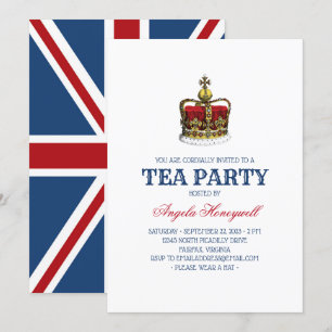 Invitation Drapeau du Royaume-Uni Royal Crown Tea Party