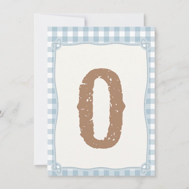 Invitation Drapeau en haut-fauteuil bleu plat premier rodéo O (Devant)