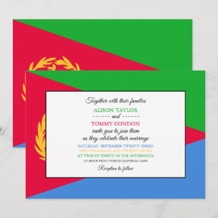 Invitation Drapeau érythréen, Drapeau de l'Érythrée Mariage