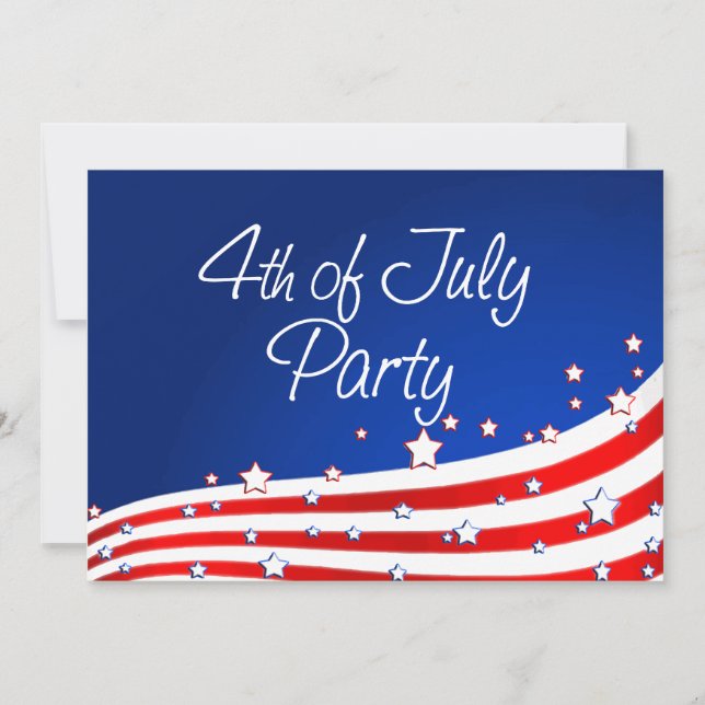 Invitation Drapeau et 4 juillet Arrière - plan (Devant)