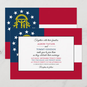 Invitation Drapeau géorgien, Drapeau de Géorgie Mariage