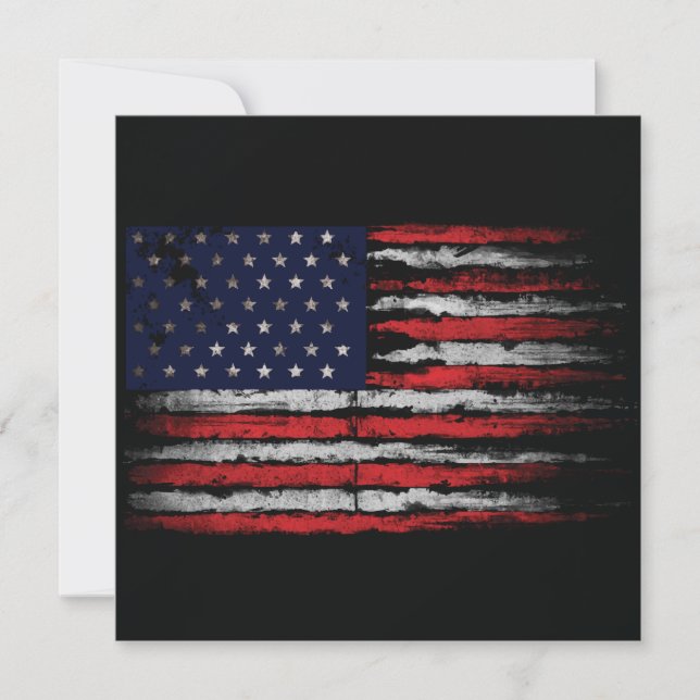 Invitation Drapeau Grunge U.S.A (Devant)