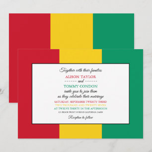 Invitation Drapeau guinéen, Drapeau de Guinée Mariage