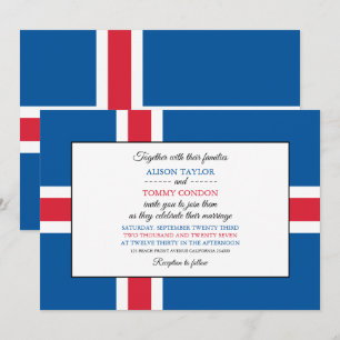 Invitation Drapeau islandais, Drapeau islandais Mariage