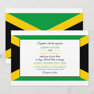Invitation Drapeau jamaïcain, Drapeau du Mariage jamaïcain