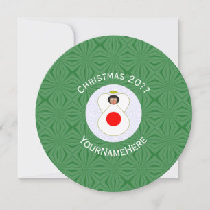 Invitation Drapeau japonais ange Noël Personnaliser Rond