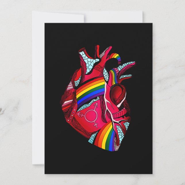Invitation Drapeau LGBT HUMAN Mois Gay pride Transgenre (Devant)
