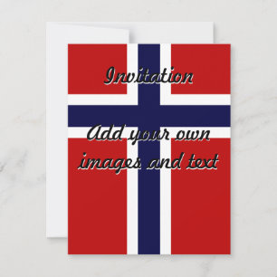 Invitation Drapeau norvégien - Kongeriket Norge - Norsk Flagg