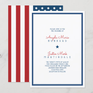 Invitation Drapeau patriotique des Etats-Unis épousant 3