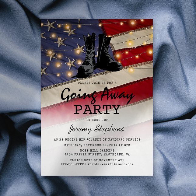 Invitation Drapeau patriotique pour soldat partant (Créateur téléchargé)