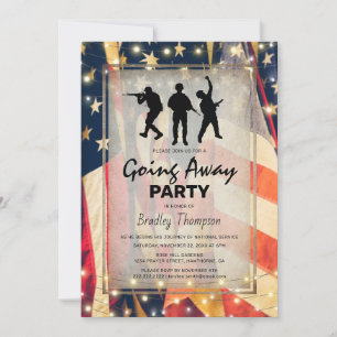 Invitation Drapeau patriotique Vintage du soldat