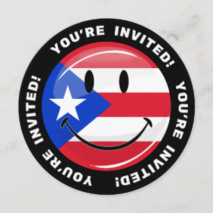 Invitation Drapeau souriant de Porto Rico