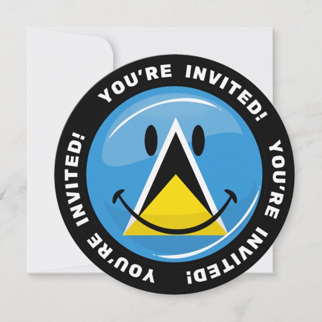 Invitation Drapeau souriant de Sainte-Lucie (Devant)