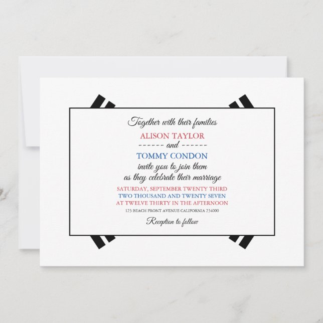 Invitation Drapeau sud-coréen, Drapeau du Mariage sud-coréen (Devant)