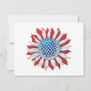 Invitation Drapeau Tournesol Américain 4 juillet Femmes Homme