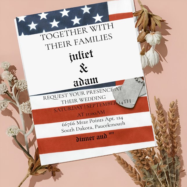 Invitation Drapeau uniforme militaire Armée (Créateur téléchargé)