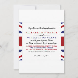 Invitation Drapeau Union Jack Mariage britannique