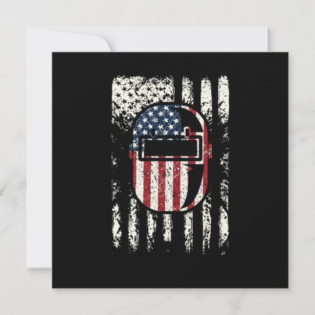 Invitation Drapeau USA - Casque de soudure américain patrioti (Devant)