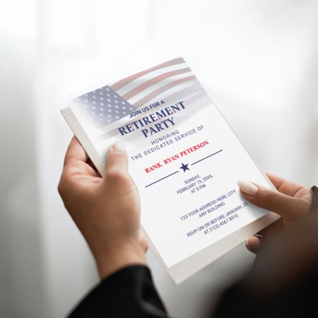 Invitation Drapeau USA | Dégradé Transparent | Blanc Classiqu (Créateur téléchargé)