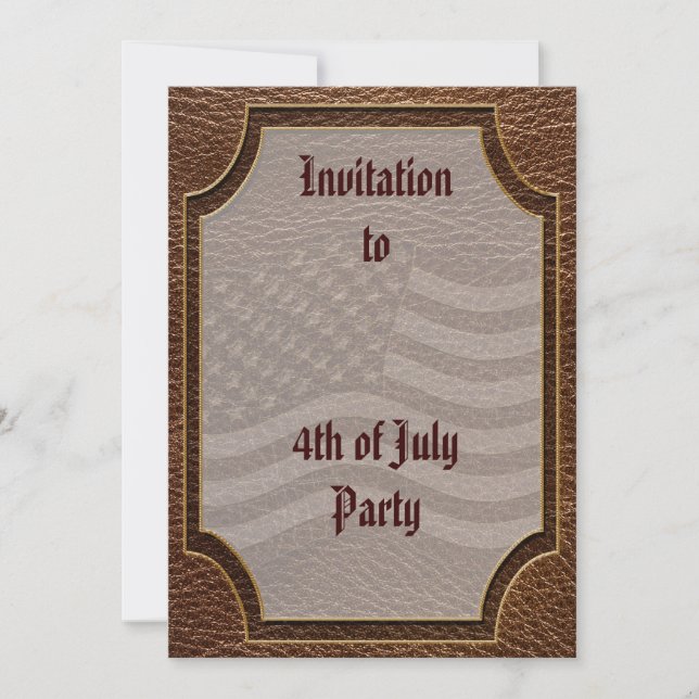 Invitation Drapeau USA en cuir (Devant)