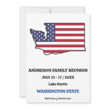Drapeau USA FAMILLE REUNION WASHINGTON STATE MAP