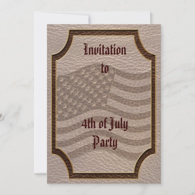 Invitation Drapeau USA Soft en cuir (Devant)