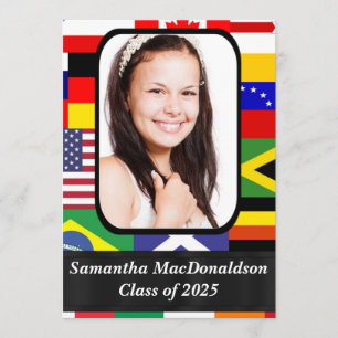 Invitation Drapeaux internationaux : graduation de la photo