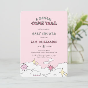 Invitation Dream Come True Cloud Neuf Baby shower