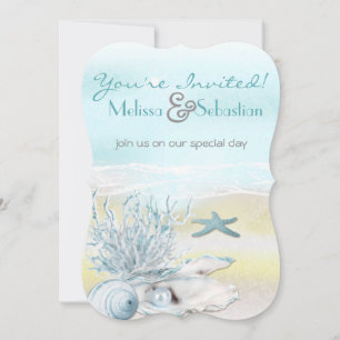 Invitation Dream Shore Beach Blue Wedding
