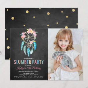 Invitation Dreamcatcher Fête de bois d'oeuvre n'importe quel