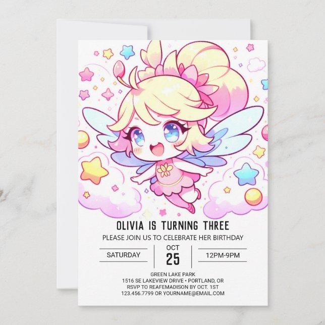 Invitation Dreamcustom Fairy Anniversaire (Devant)