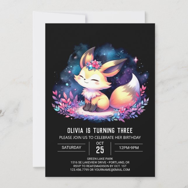Invitation DreamCustom Fox Anniversaire numérique (Devant)