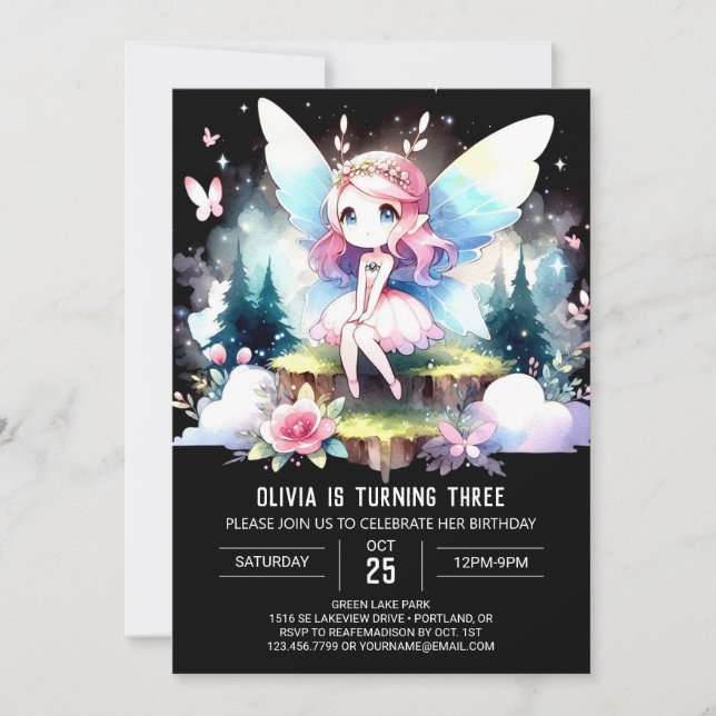 Invitation Dreamfred Design Fairy Anniversaire (Devant)