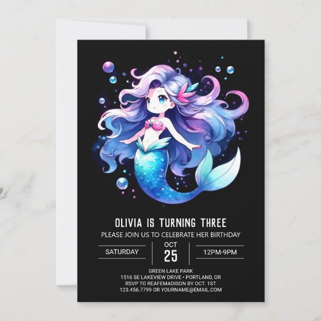 Invitation Dreamfun Mermaid Anniversaire (Devant)