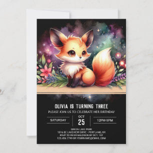 Invitation Dreaming Elegant Fox Anniversaire