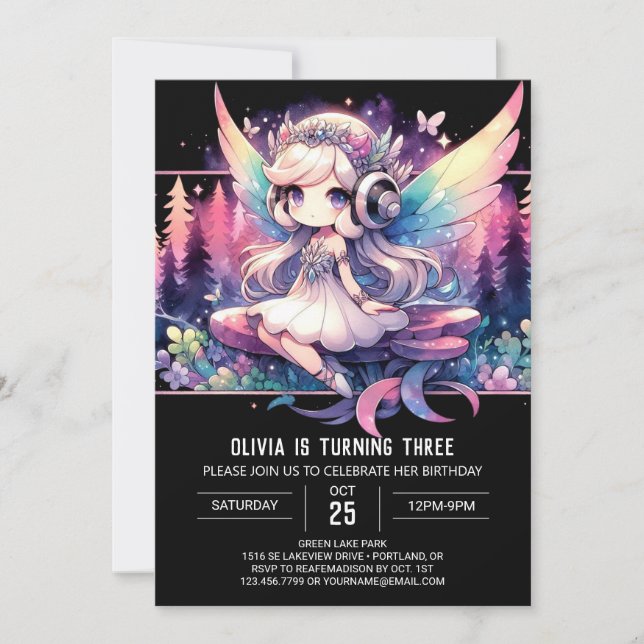 Invitation Dreamland Fairy Anniversaire (Devant)