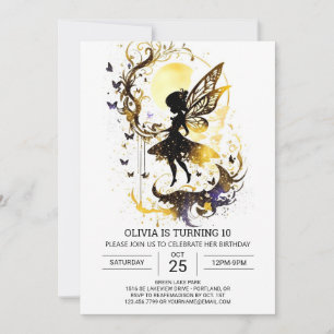 Invitation Dreamlike Fairy Garden Anniversaire Élégance