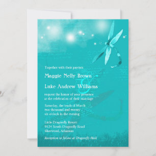 Invitation Dreamly Dragonfly Turquoise Mariage