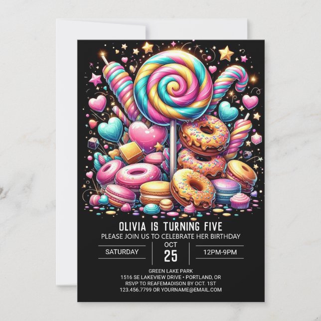 Invitation Dreammignon Candyland Digital Anniversaire (Devant)