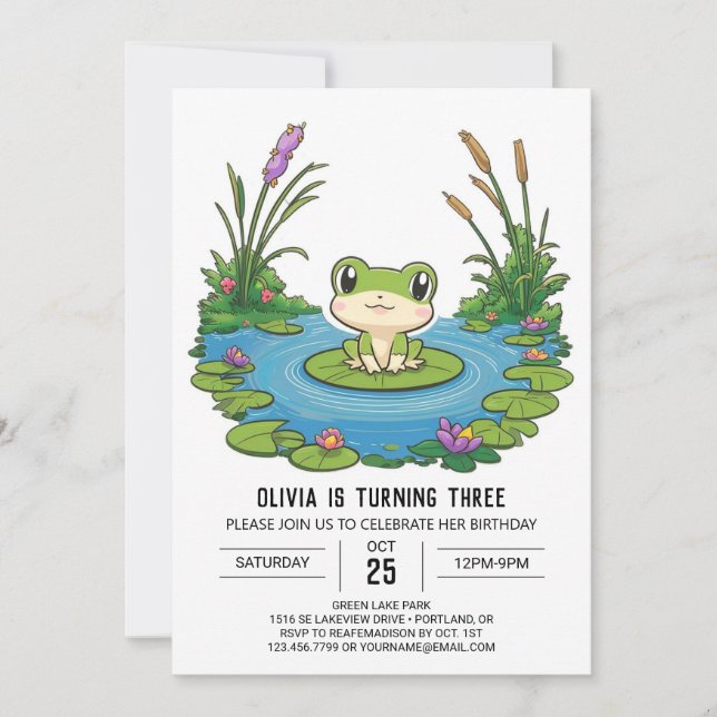 Invitation Dreamsical Whimsical Frog Digital Anniversaire (Devant)
