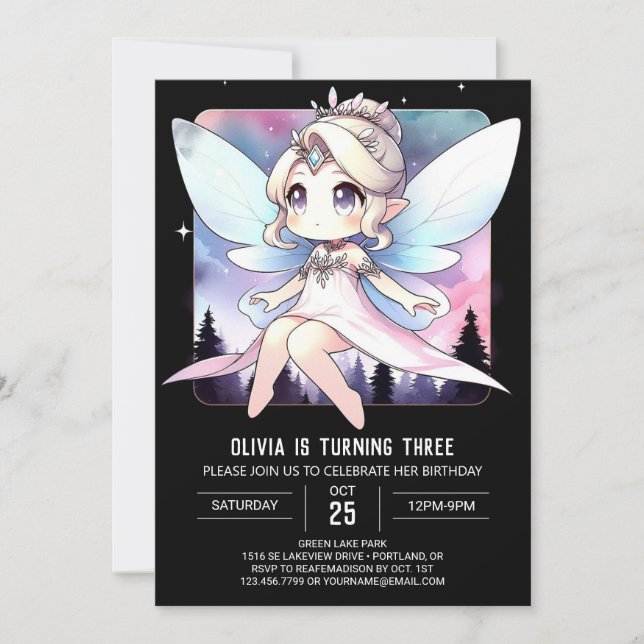 Invitation Dreamthème Fairy Anniversaire (Devant)