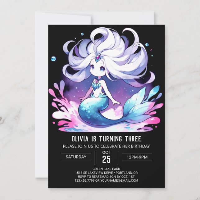 Invitation Dreamwater Mermaid Birthday (Devant)