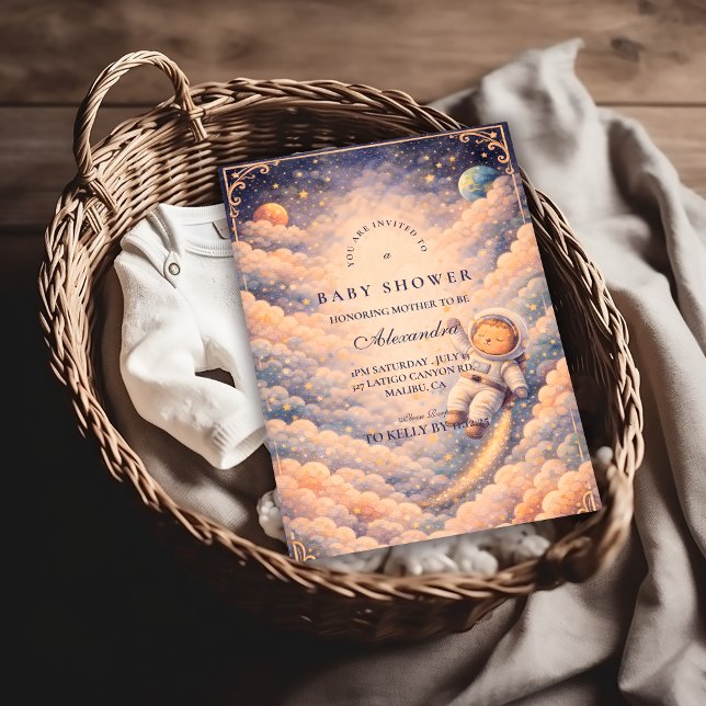 Invitation Dreamy Astronaut Cloudscape Baby Shower (Créateur téléchargé)